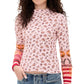 Free People Womens We The Free Bold Bowery Cuff Shirt Cherry Blossom Combo Small
