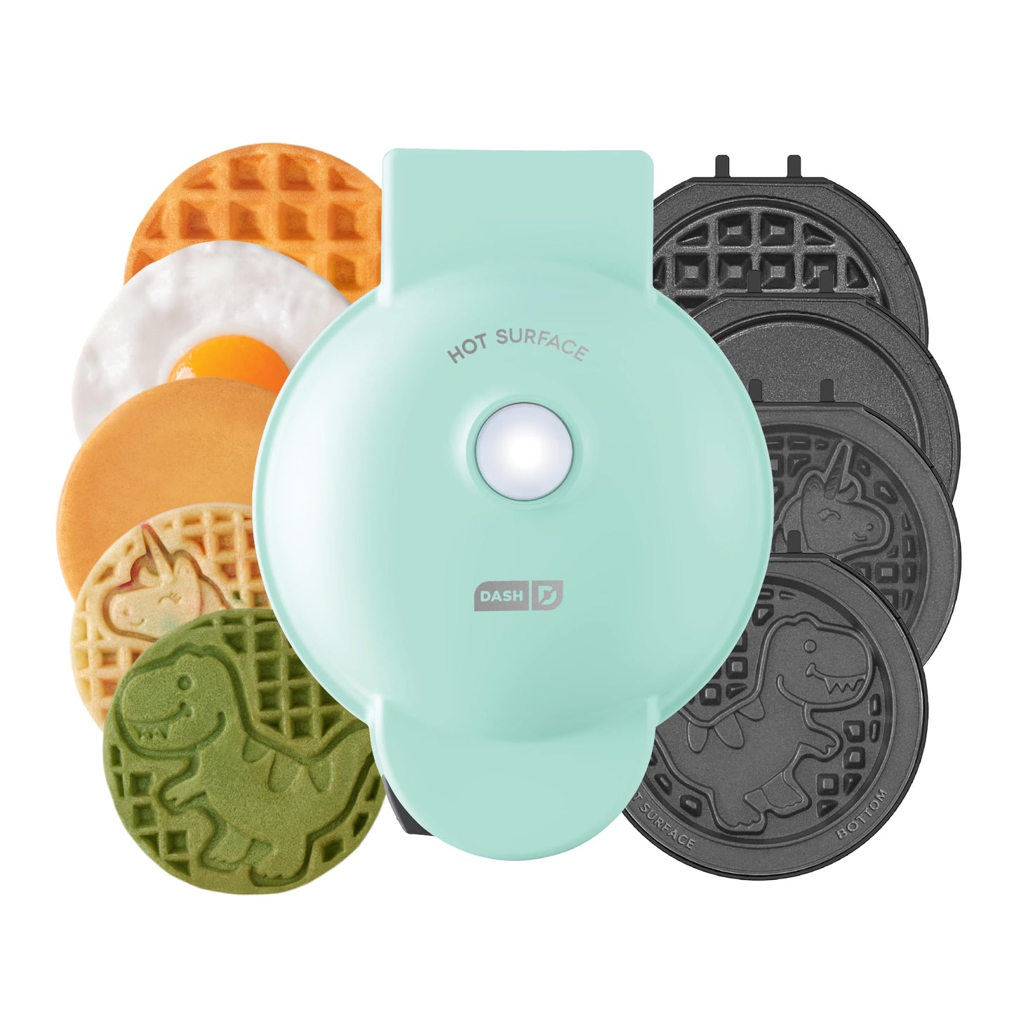 DASH Multimaker Mini Waffle Maker with Six Removable Plates  Aqua