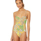 Tory Burch Women's Printed Underwire One Piece, Brown Wallpaper Floral, M