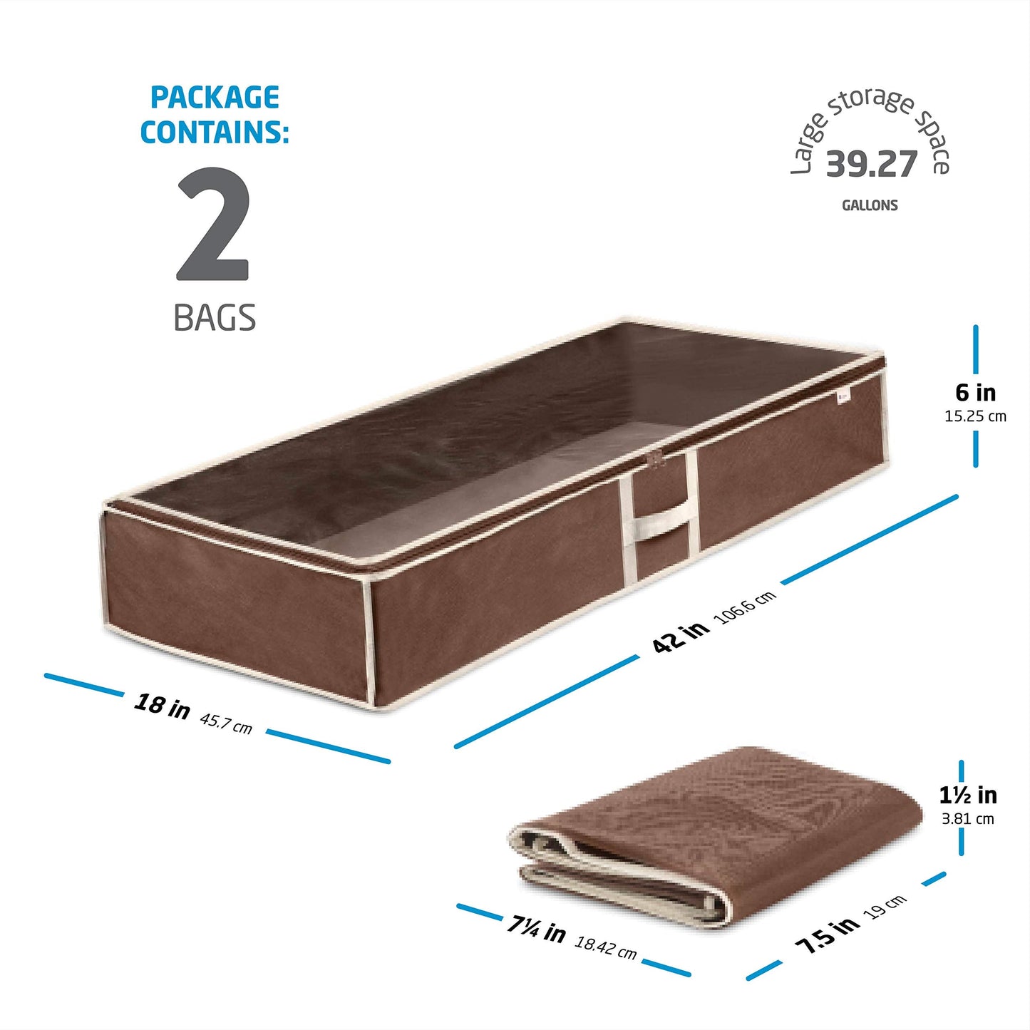 बेड के नीचे का स्टोरेज - 2 का पैक