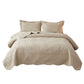 MarCielo Cotton Embroidered King Size Bedspread Set - Khaki Beige