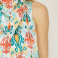 Entro - High Neck Drape Print Top