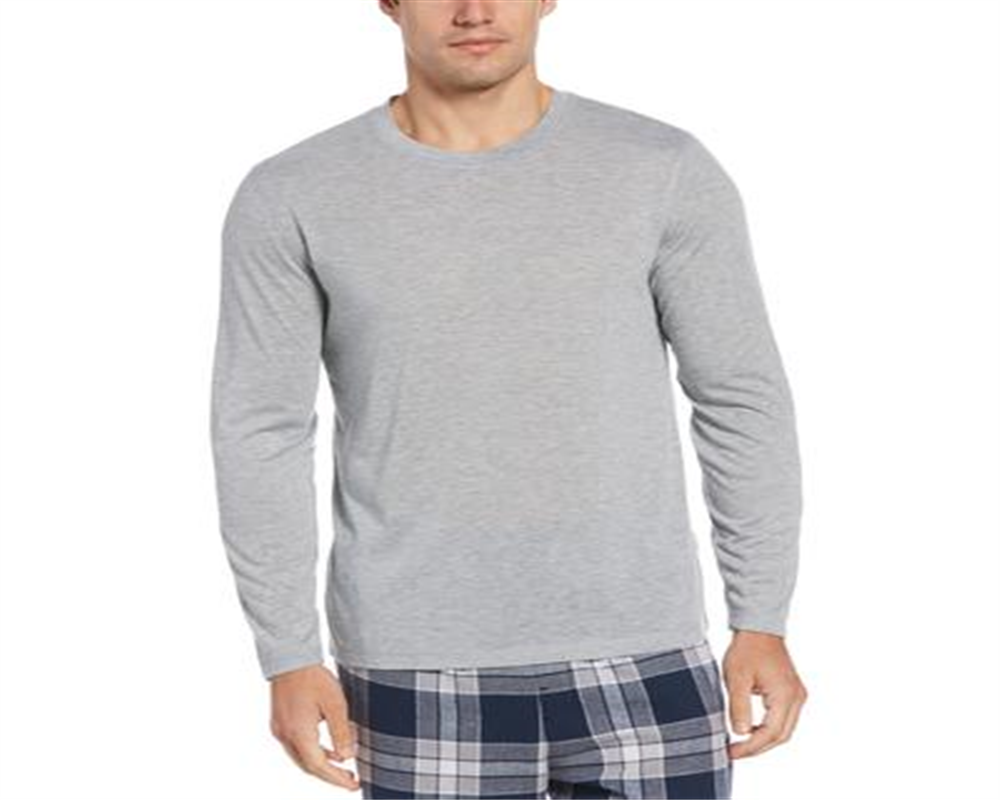 Perry Ellis Men's Jersey Long Sleeve Pajama T-Shirt Gray Size Medium