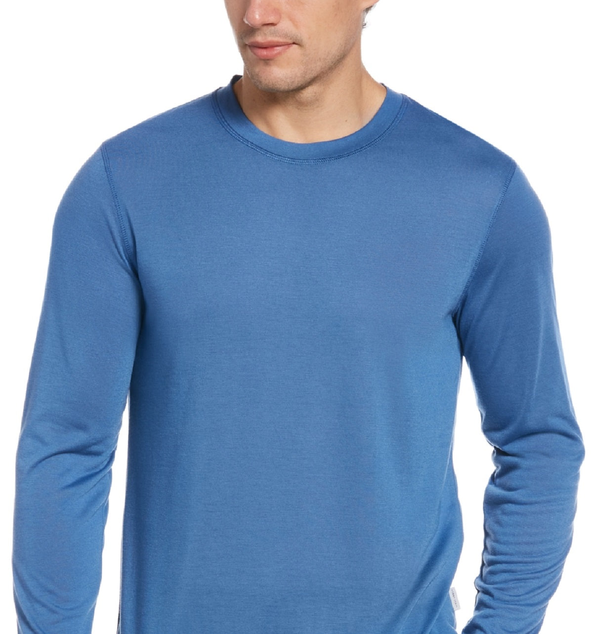 Perry Ellis Men's Jersey Long-Sleeve Pajama T-Shirt Blue Size Medium
