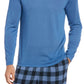 Perry Ellis Men's Jersey Long-Sleeve Pajama T-Shirt Blue Size Medium