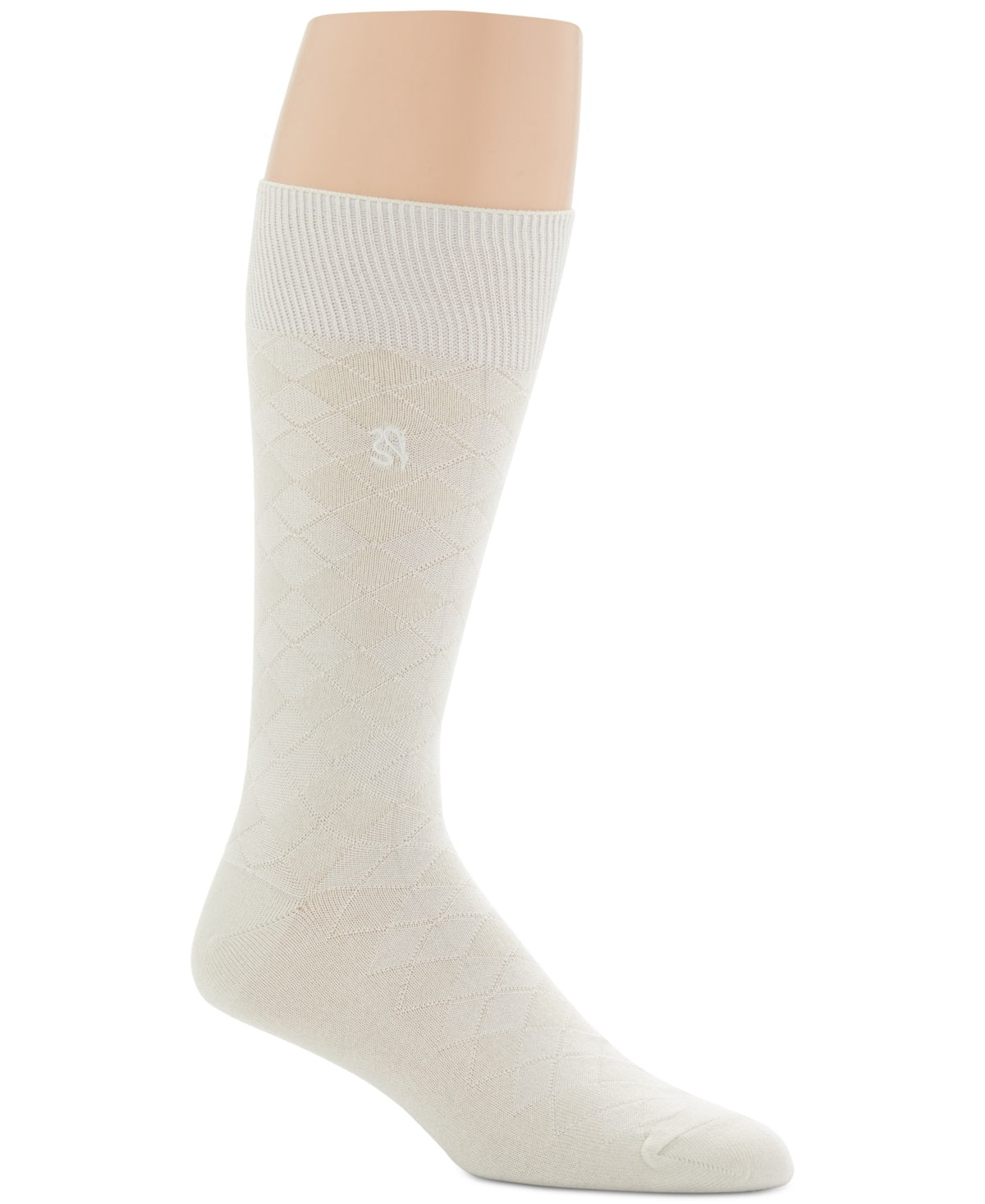 Perry Ellis Men's Diamond Single Pack Socks White Size Regular