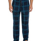 Perry Ellis Portfolio Men's Windowpane Plaid Textured Fleece Pajama Pants Blue Size X-Large