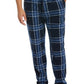 Perry Ellis Portfolio Men's Chevron Plaid Textured Fleece Pajama Pants Blue