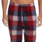 Perry Ellis Portfolio Men's Heather Plaid Pajama Pants Red Size Medium