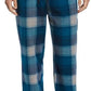 Perry Ellis Portfolio Men's Heather Plaid Pajama Pants Blue Size Large