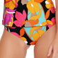 Trina Turk Women's Shirred Side Tab Hipster Bikini Bottoms Orange Size 6