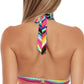 Trina Turk Women's Louvre Printed Halter Bikini Top Swimsuit Pink Size 6