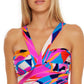 Trina Turk Women's Rio Twist Front Tankini Top Swimsuit Pink