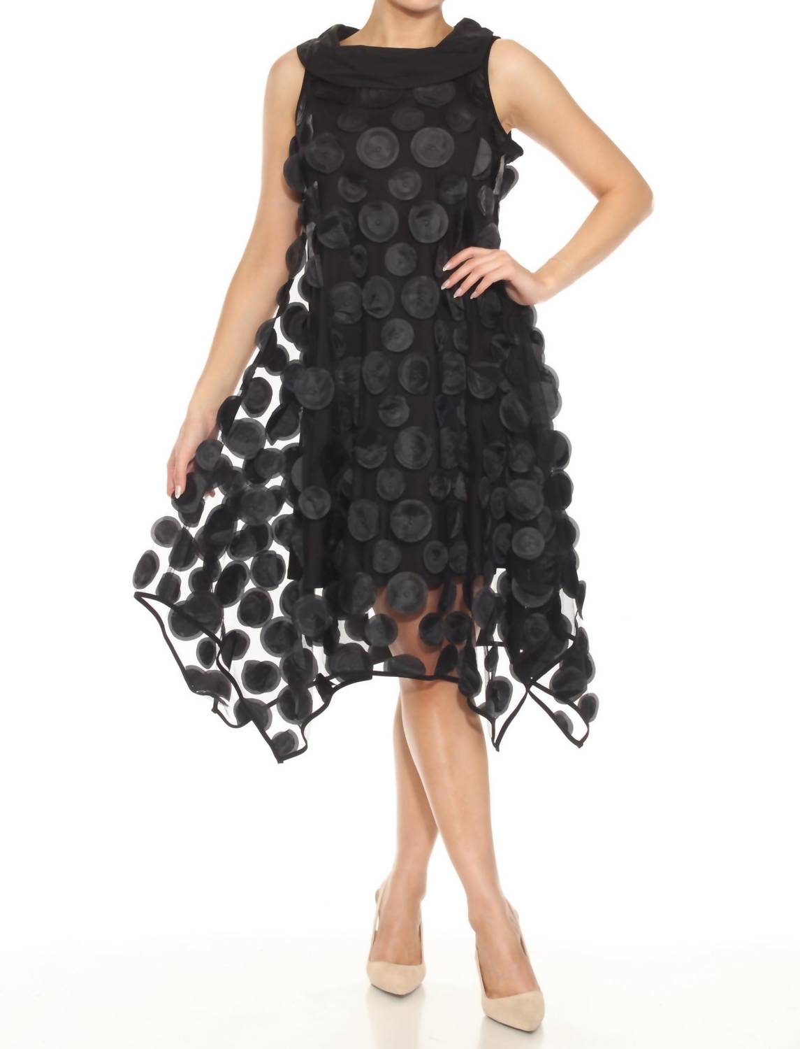Joseph Ribkoff - 3d Dot Mesh Trapeze Dress