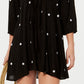 Raviya Women's Embroidered 3/4 Sleeve Dress Cover Up Swimsuit Black