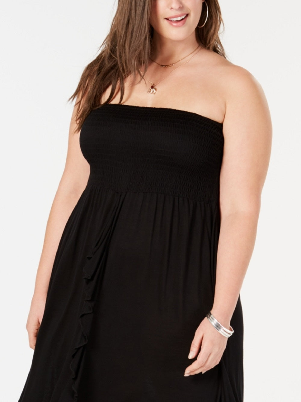 Raviya Women's Tube Dress Cover Up Swimsuit Black Size 3X