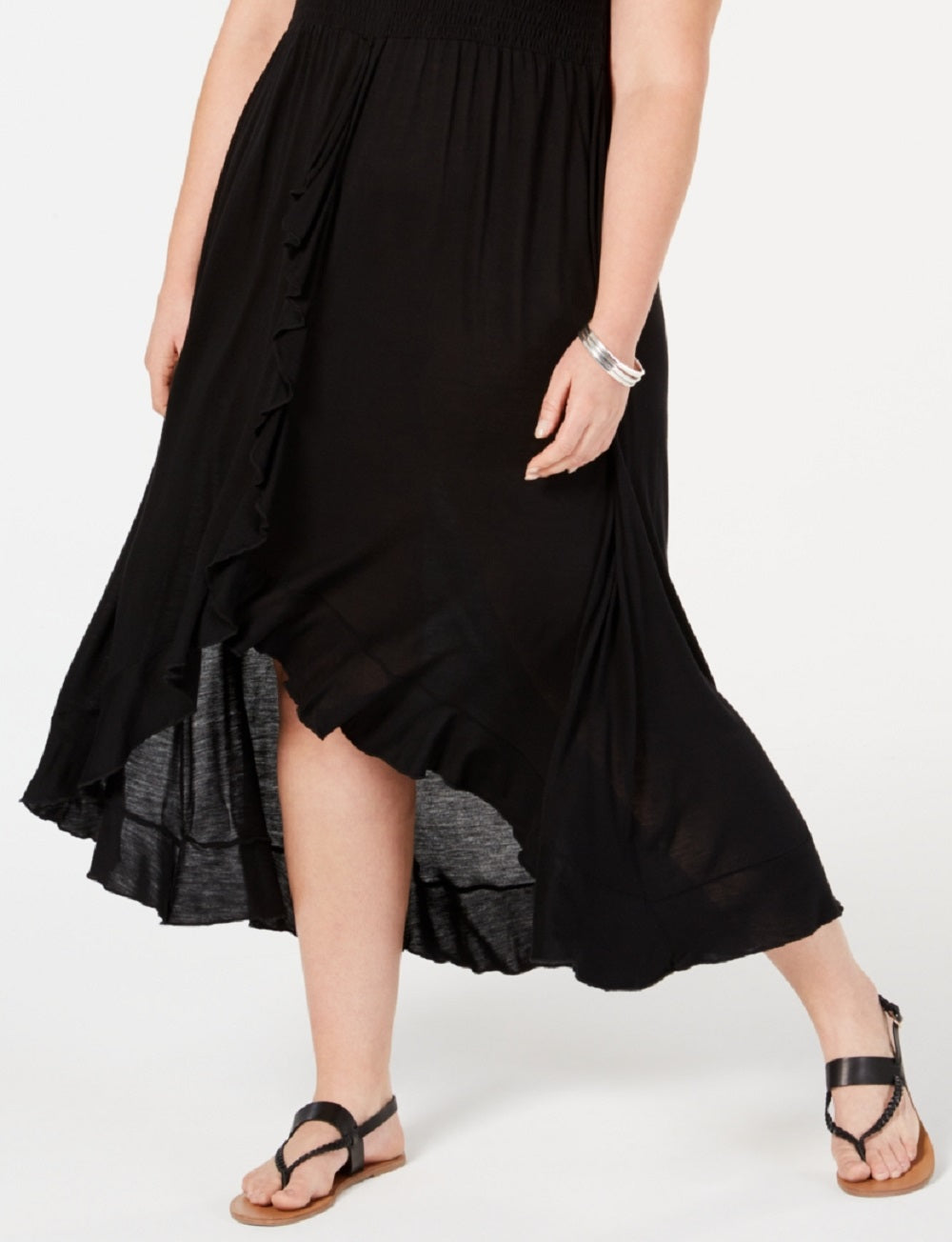 Raviya Women's Tube Dress Cover Up Swimsuit Black Size 3X