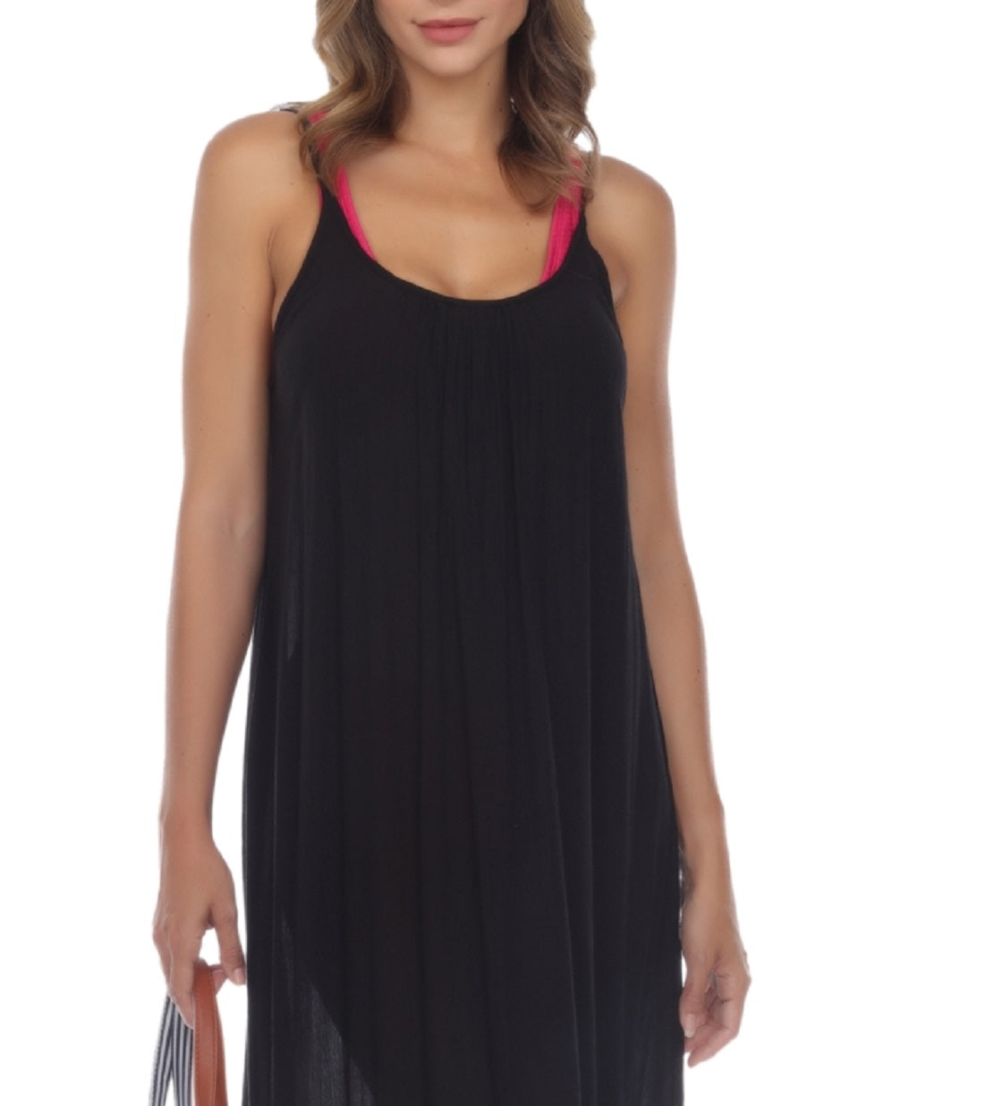 Raviya Women's Sleeveless Cover Up Maxi Dress Swimsuit Black Size Medium