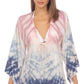 Raviya Women's Tie Dye Tunic Swim Cover Up Swimsuit Gray Size Small