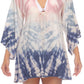 Raviya Women's Tie Dye Tunic Swim Cover Up Swimsuit Gray Size Small