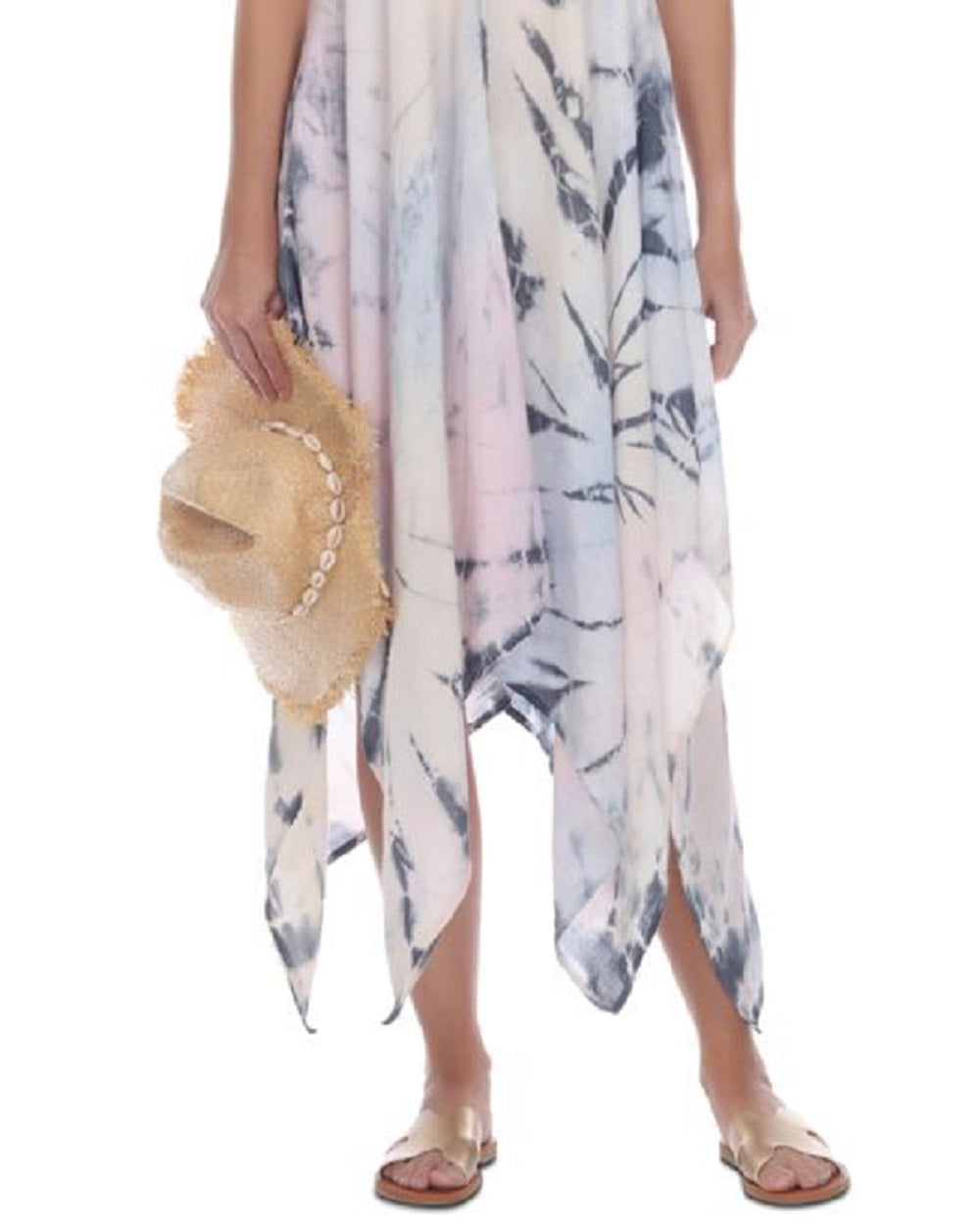 Raviya Women's  Tie-Dye Maxi Cover-Up Dress Swimsuit Blue Size Small