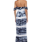 Raviya Women's Tie Dye Off The Shoulder Cover Up Dress Swimsuit Blue Size Small