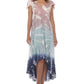Raviya Women's Tie Dyed Flutter Sleeve High Low Cover Up Dress Swimsuit Gray Size Medium