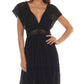 Raviya Women's Lace Insert Tie Back Dress Cover Up Swimsuit Black Size Medium