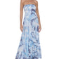 Raviya Women's Tie Dye Strapless Maxi Cover Up Dress Swimsuit Blue Size Medium