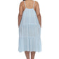Raviya Women's Plus Tiered Midi Dress Cover Up Swimsuit Blue Size 1X