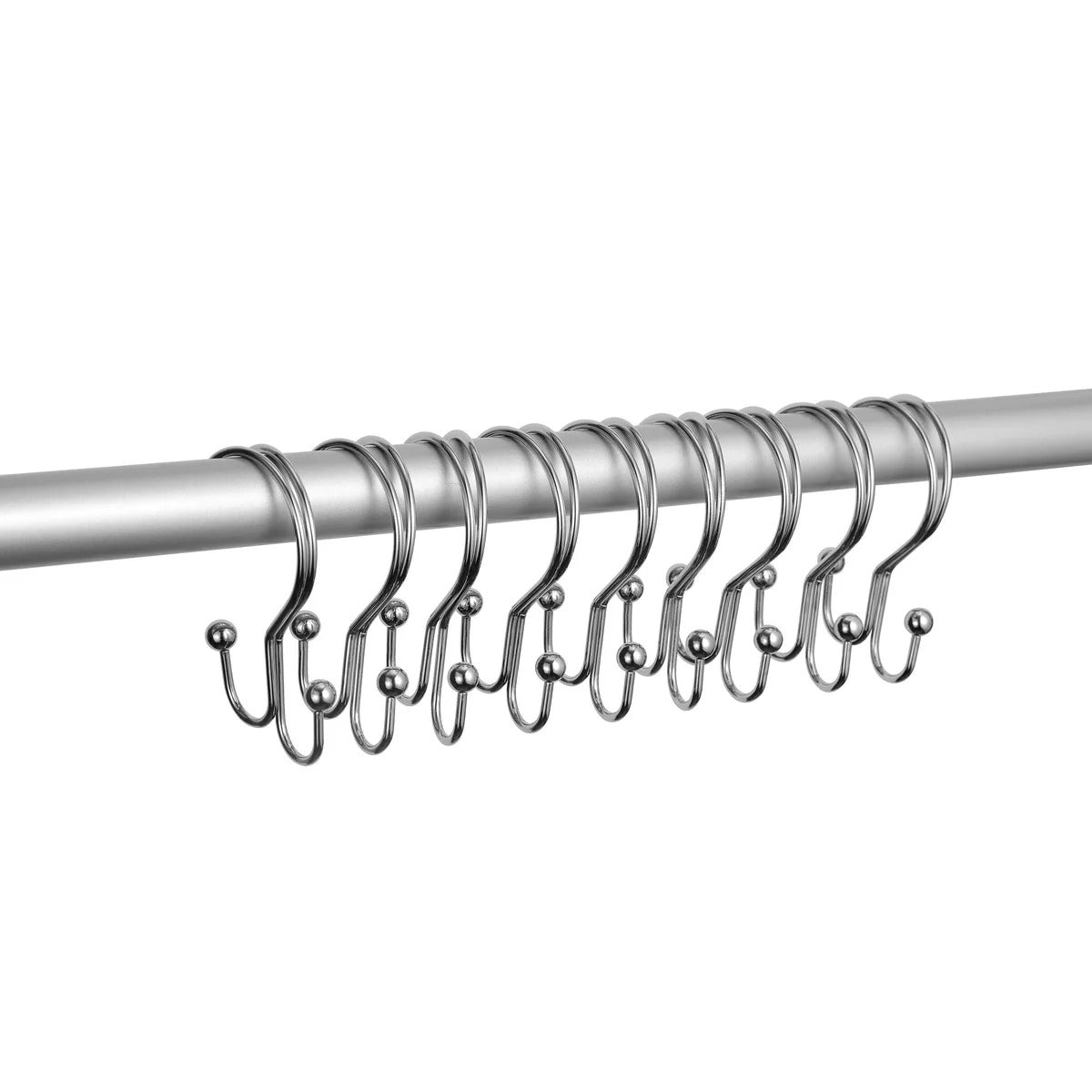 12-Pack Rust-Resistant Shower Curtain Hooks – Durable Bathroom Curtain Rings