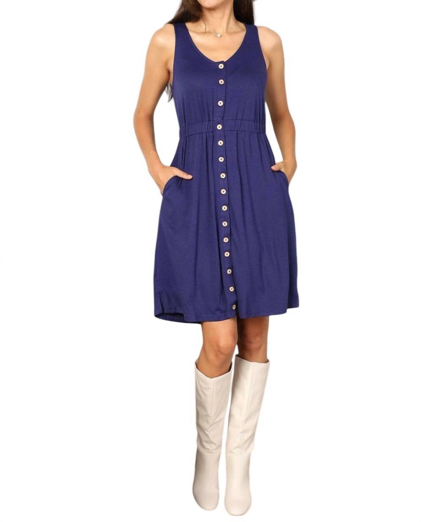Double Take - Empire Elegance Sleeveless Dress