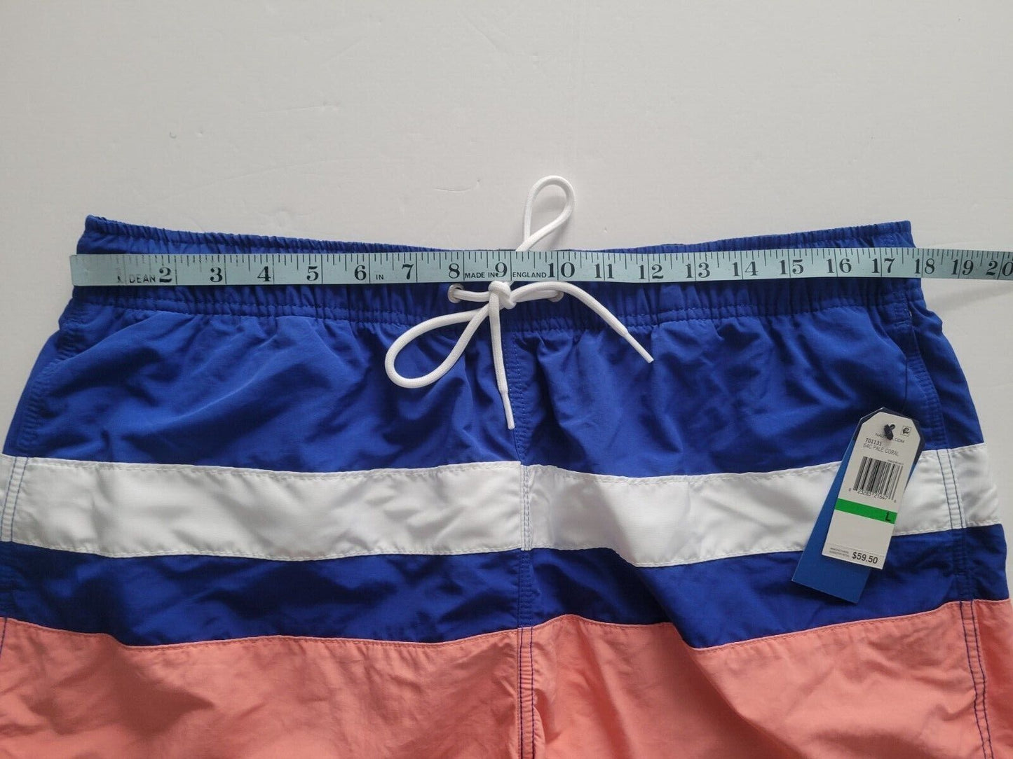 Nautica Men's Colorblocked 8 Swim Trunks Pink Size Large