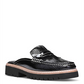 Donald Pliner Women's Tumbled Patent Leather Loafer Mules Black Size 8.5
