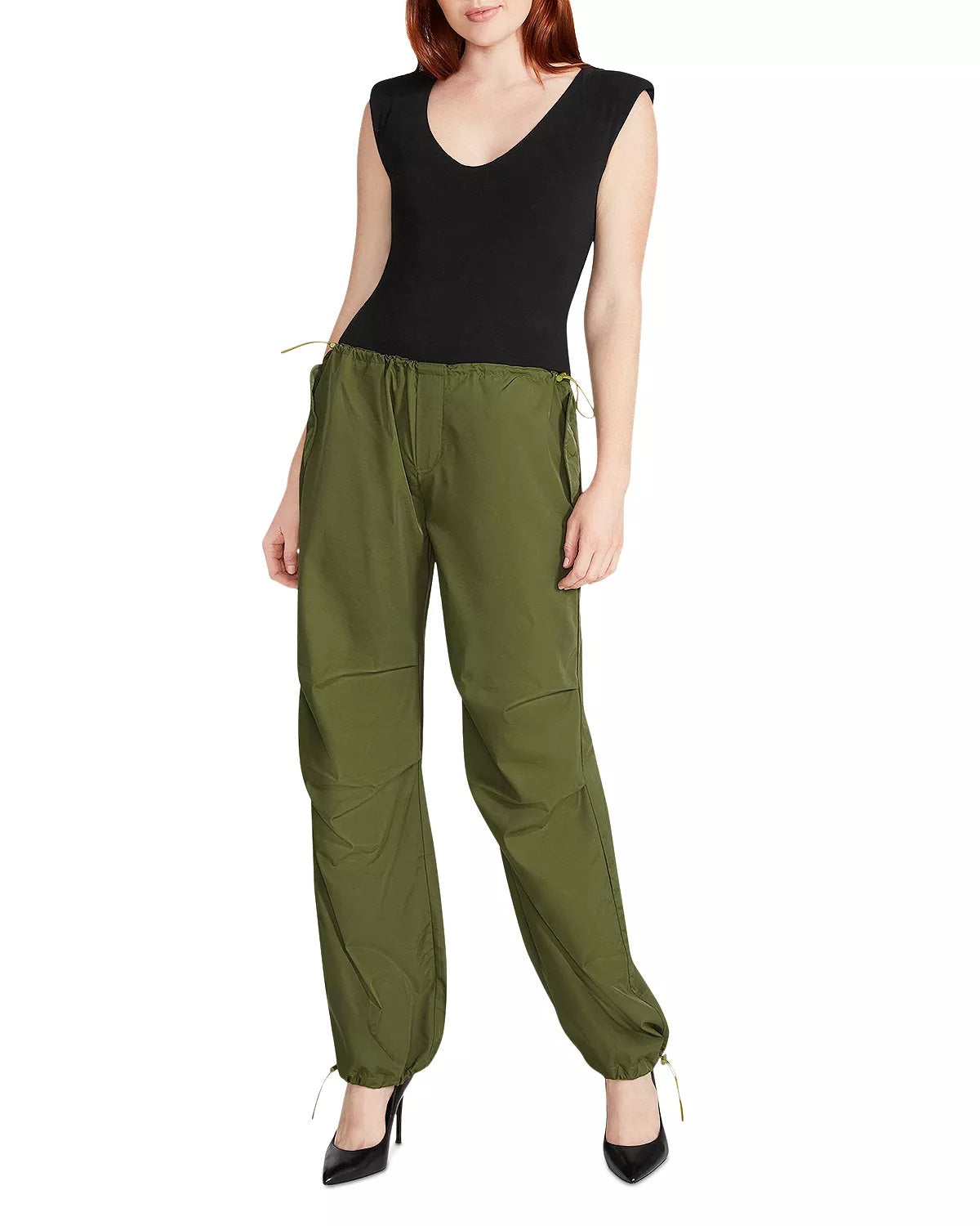 Steve Madden Women's Karis Parachute Pants Green Size Small