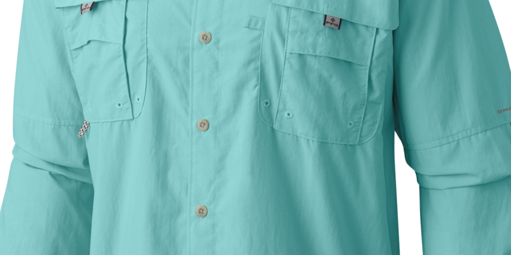 Columbia Men's Bahama Ii Long Sleeve Shirt Blue Size X-Large