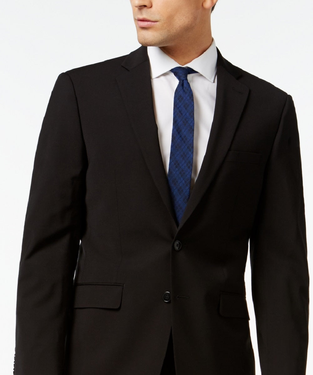 Calvin Klein Men's Infinite Stretch Solid Slim Fit Suit Jacket Black Size 38