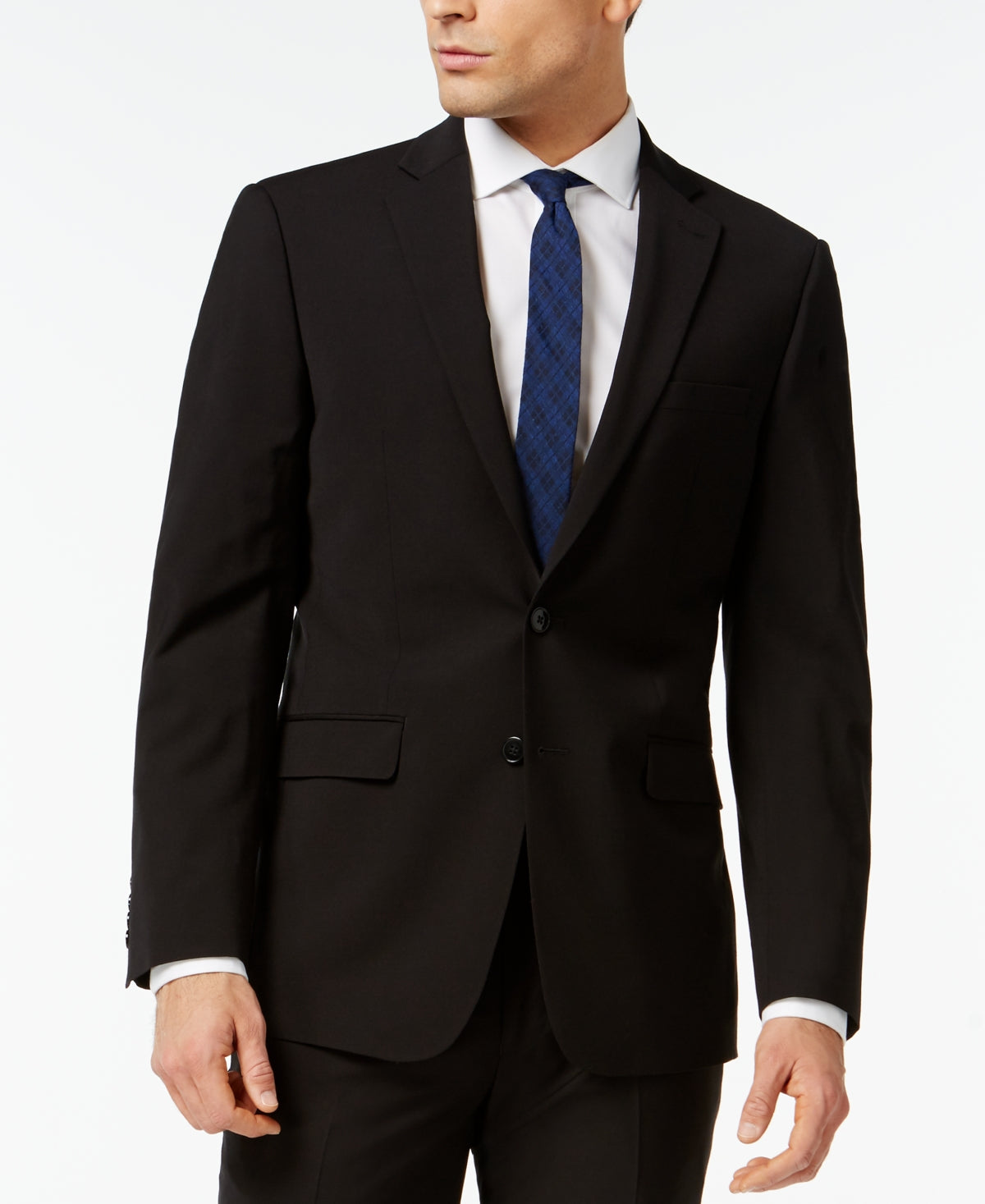 Calvin Klein Men's Infinite Stretch Solid Slim Fit Suit Jacket Black Size 38