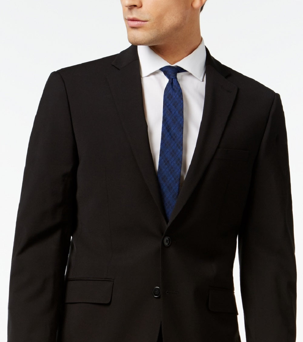 Calvin Klein Men's Infinite Stretch Solid Slim Fit Suit Jacket Black Size 40