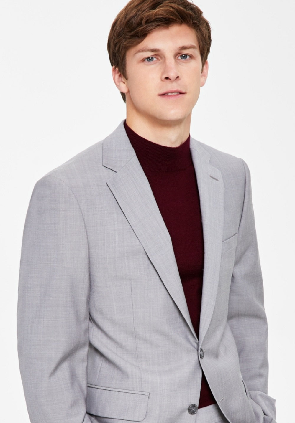 Calvin Klein Men's Infinite Stretch Solid Slim Fit Suit Jacket Gray Size 42