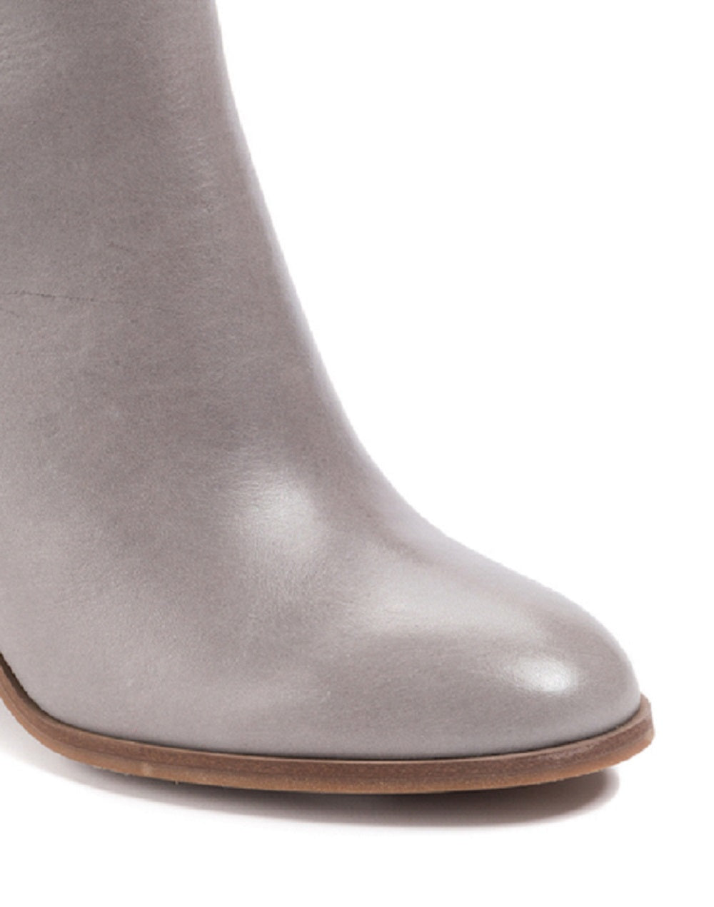 Lucca Lane Women's Kana Leather Round Toe Mid Calf Fashion Boots Gray Size 8