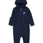 Nike Baby Boy's Futura Taping Long Sleeve Hooded Coverall Blue Size 3MOS