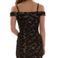 BCX Junior's Off the Shoulder Flocked Velvet Ruched Dress Black Size X-Small