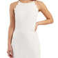 BCX Junior's Scalloped Low Back Bodycon Dress White Size Large