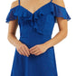 BCX Junior's Ruffled Cold Shoulder Dress Blue Size X-Large