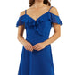 BCX Junior's Ruffled Cold Shoulder Dress Blue Size X-Large