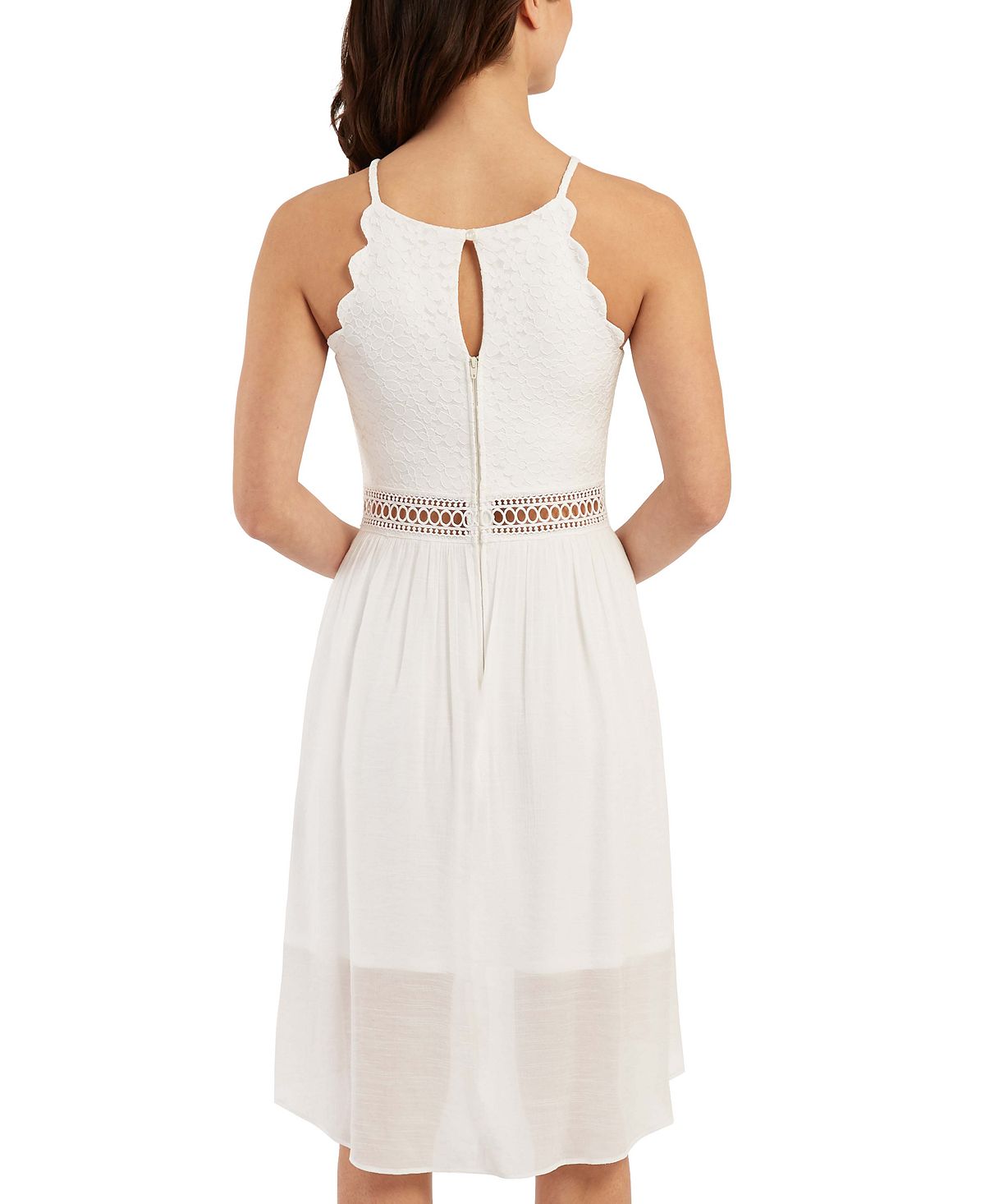 BCX Junior's Lace High Low Fit & Flare Dress White Size 5