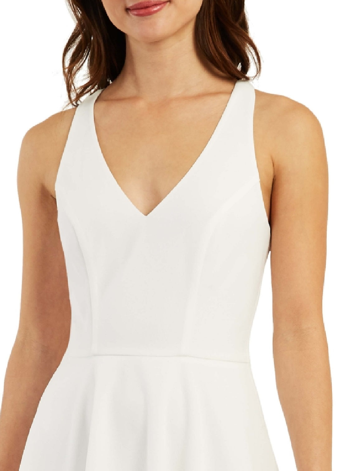BCX Junior's Lace Trim Fit & Flare Dress White Size 1