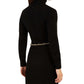 BCX Junior's Long Sleeve Chain Belt Sweater Dress Black Size Medium