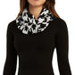 BCX Junior's Printed Scarf Fit & Flare Sweater Dress Black Size X-Large